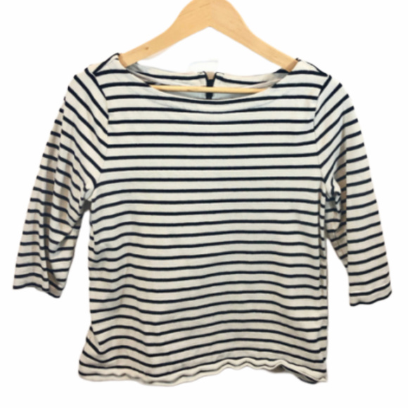LOFT Tops - LOFT Striped 3/4th Sleeve Textured Top - L